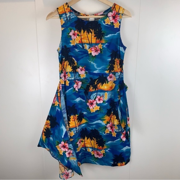 Tropical Blue Floral Midi Dress - Picture 2 of 9